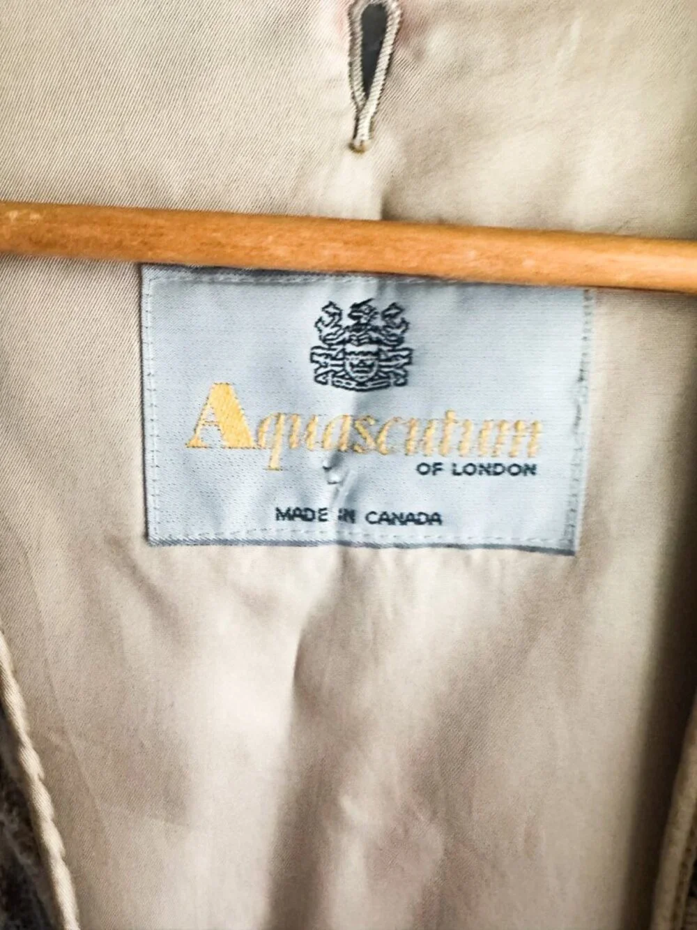 Aquascutum Check Print Wool Trench Coat Liner S - Picture 4 of 5